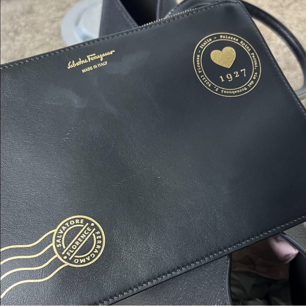 Ferragamo Leather Tote and Pouch Set - Picture 5 of 12